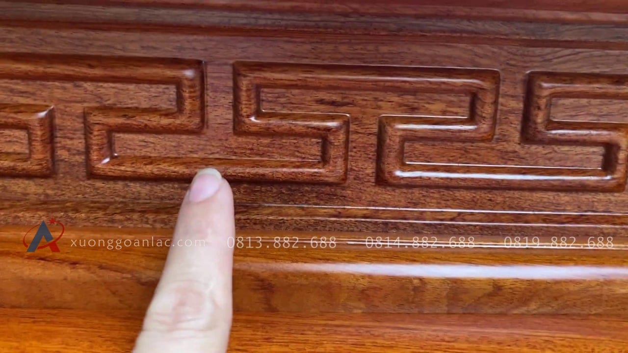 Cặp án gian thờ gỗ hương đá cao cấp 24 cổ án gian đục đường triện