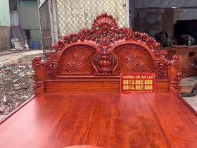 Giường hoa hồng 1m8 x 2m gỗ Hương Đá 14 giường ngủ dát phản tấm