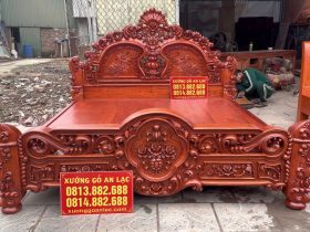 giường ngủ mẫu hồng đại gỗ hương đá