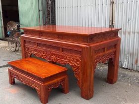 combo án gian thờ và bàn cơm gỗ hương đá