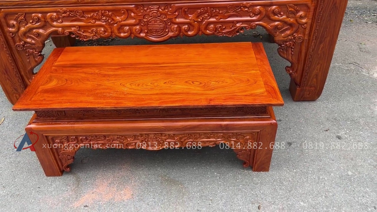 Combo án gián thờ gỗ hương đá chân 16 (Nghệ An) 19 bàn cơm gỗ hương đá