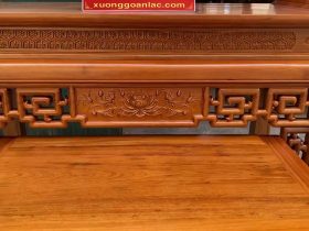 Combo án gian thờ gỗ gụ Lào + giường ngủ mẫu chữ X gỗ gõ đỏ 16 Mẫu án gian thờ triện sen