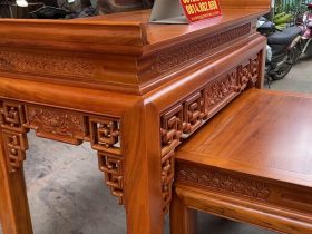 Combo án gian thờ gỗ gụ Lào + giường ngủ mẫu chữ X gỗ gõ đỏ 20 mặt bàn cơm thiết kế khung tranh