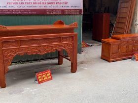 combo án gian và kệ tivi gỗ gõ đỏ cao cấp