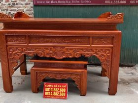 Combo án gian thờ và kệ tivi gỗ gõ đỏ cao cấp (Củ Chi - HCM) 25 mẫu bàn cơm như ý gỗ gõ