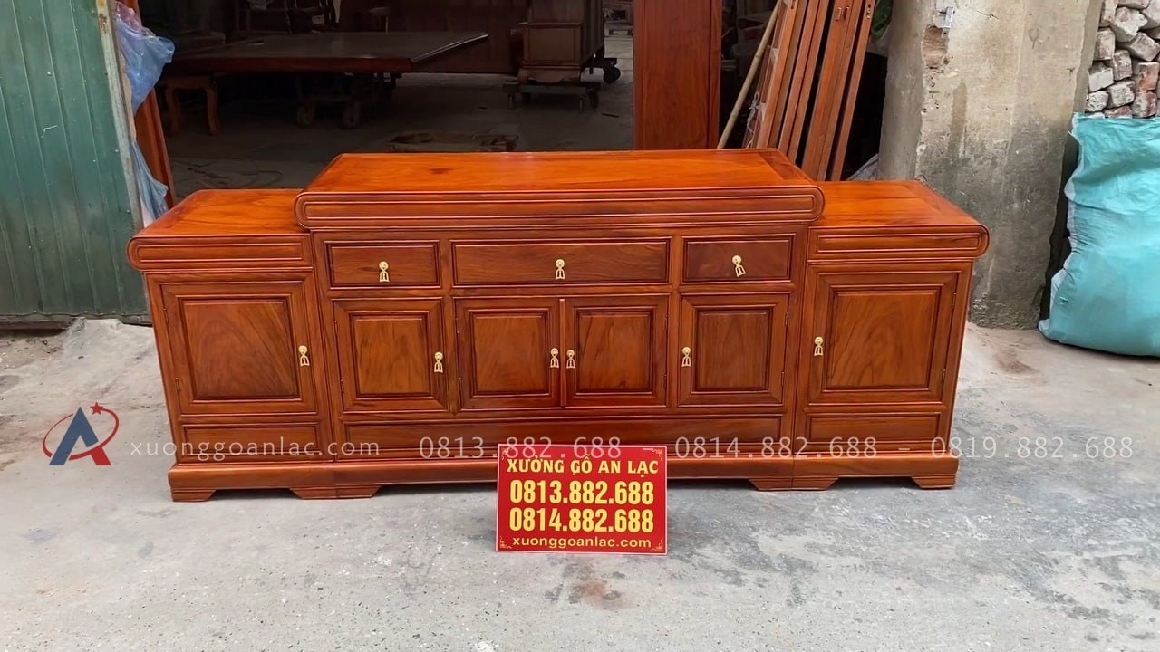 Combo án gian thờ và kệ tivi gỗ gõ đỏ cao cấp (Củ Chi - HCM) 40 mẫu kệ tivi hiện đại