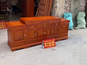 Combo án gian thờ và kệ tivi gỗ gõ đỏ cao cấp (Củ Chi - HCM) 28 kệ tivi mõ lồi