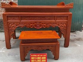 Combo án gian thờ và kệ tivi gỗ gõ đỏ cao cấp (Củ Chi - HCM) 16 án gian thờ và bàn cơm