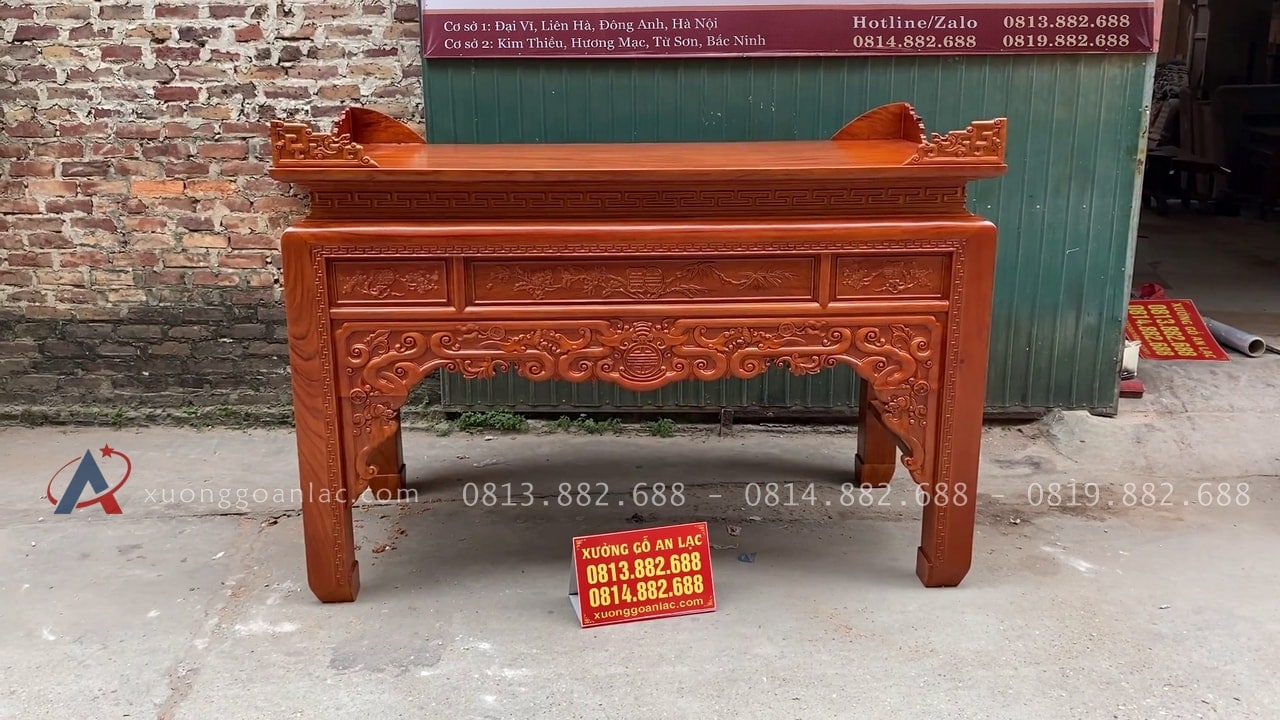 Combo án gian thờ và kệ tivi gỗ gõ đỏ cao cấp (Củ Chi - HCM) 37 Mẫu án gian như ý gỗ gõ cao cấp