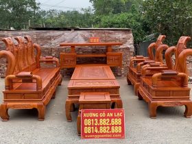combo bàn ghế tần thủy hoàng và kệ tivi gỗ gõ đỏ