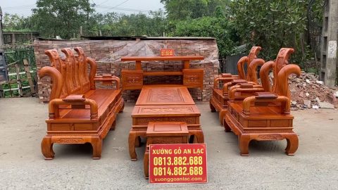 combo bàn ghế tần thủy hoàng và kệ tivi gỗ gõ đỏ