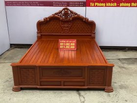 Mẫu giường louis hoa hồng chim trĩ