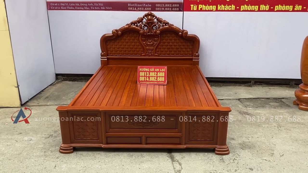 Combo cặp lục bình và giường hoa hồng chim trĩ 18 Mẫu giường louis hoa hồng chim trĩ