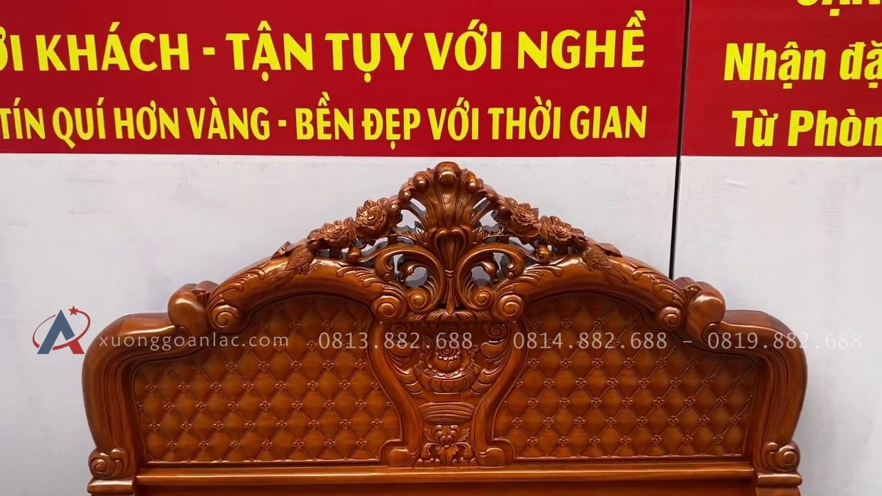 Combo cặp lục bình và giường hoa hồng chim trĩ 20 đầu giường louis hoàng gia