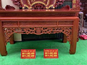 Combo bộ cuốn thư câu đối và án gian thờ Tân Thi, Hưng Yên. 11 mẫu án gian thờ gỗ hương đá