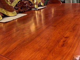 Combo bộ cuốn thư câu đối và án gian thờ Tân Thi, Hưng Yên. 12 mặt án gian khuôn tranh liền 1 lá