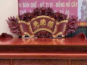 Combo bộ cuốn thư câu đối và án gian thờ Tân Thi, Hưng Yên. 17 bộ cuốn thư câu đồi gỗ gụ
