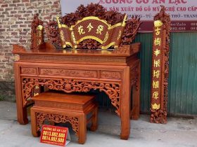 combo đồ thờ gỗ gụ Lào