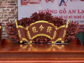 Combo đồ thờ gỗ gụ Lào xịn 11 mẫu cuốn thư đục chữ nho
