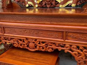 Combo đồ thờ gỗ gụ Lào xịn 14 án gian mặt ván liền 1 lá