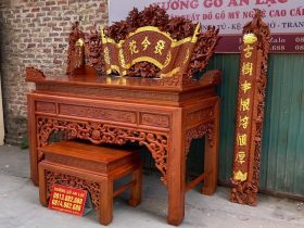 Combo đồ thờ gỗ gụ Lào xịn 17 combo nội thất phòng thờ gỗ gụ