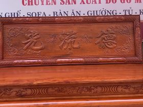 Combo đồ thờ gỗ hương cao cấp giao Sóc Sơn 12 khung hoành phi chặt gấm cuốn thư