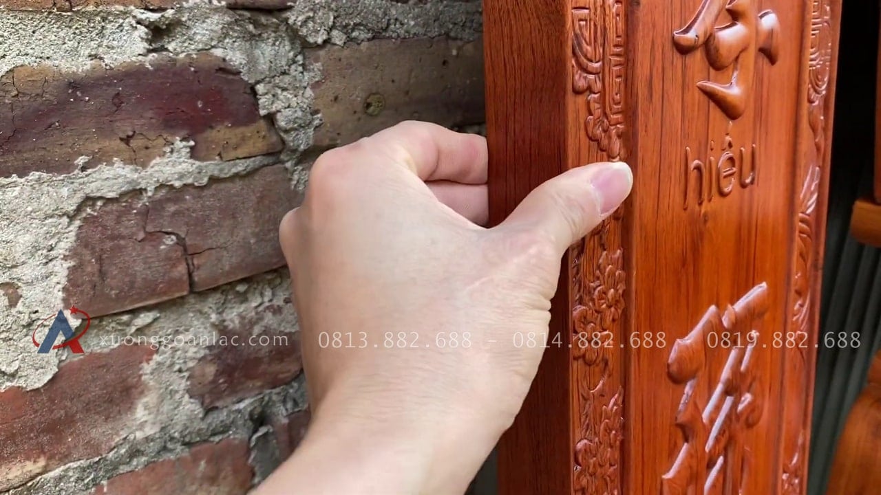 Combo đồ thờ gỗ hương cao cấp giao Sóc Sơn 26 mẫu câu đối liền khối gỗ hương đá