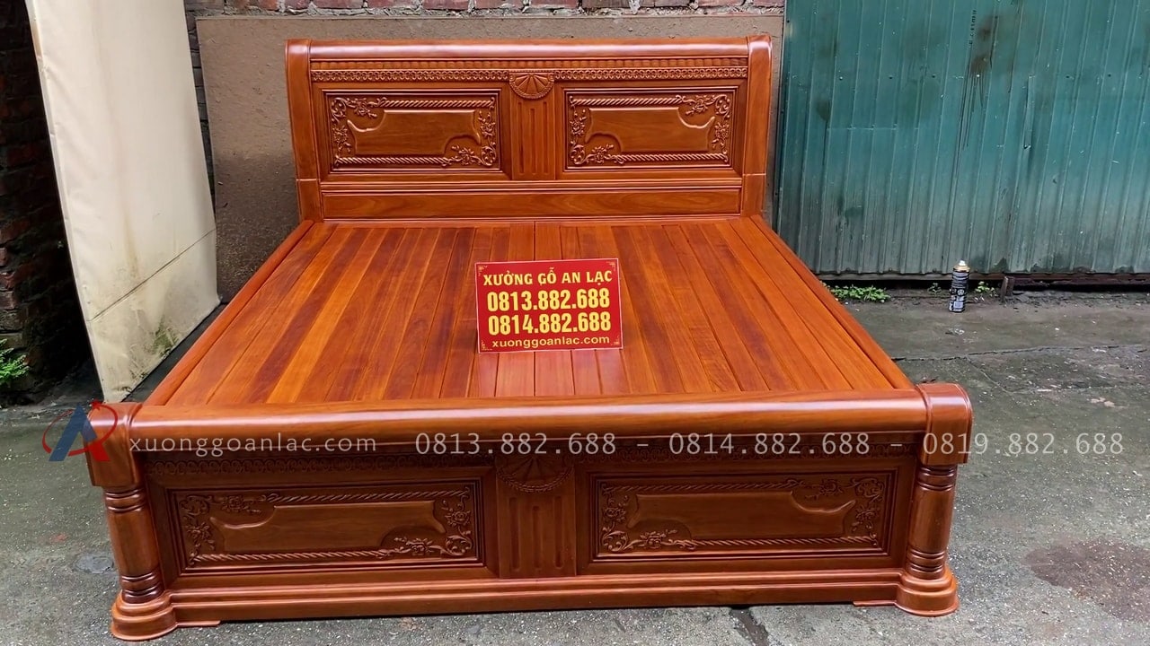 Combo giường ngủ mẫu chữ X gỗ gõ đỏ và án gian thờ mẫu như ý gỗ hương đá 2 mẫu giường ngủ chữ x gỗ gõ đỏ cao cấp