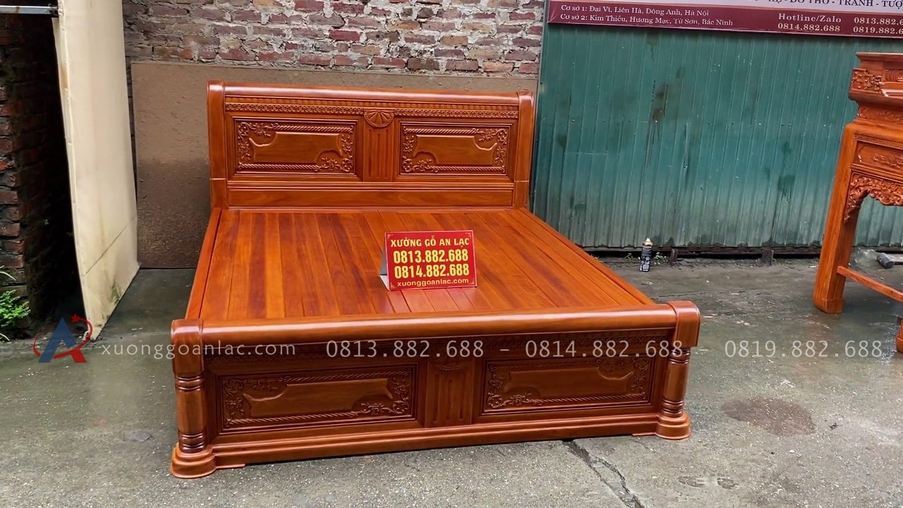 Combo giường ngủ mẫu chữ X gỗ gõ đỏ và án gian thờ mẫu như ý gỗ hương đá 30 mẫu giường ngủ thiết kế nhẹ nhàng