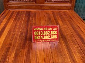Combo giường ngủ mẫu chữ X gỗ gõ đỏ và án gian thờ mẫu như ý gỗ hương đá 19 giường dát phản nan dày dặn