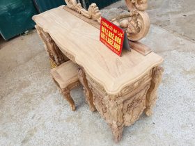 Cận cảnh hàng mộc bàn trang điểm hoàng gia cao cấp (Chị Thương, Ninh Bình) 22 phần thân bàn phấn gỗ gõ đỏ