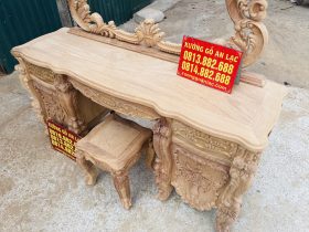 Cận cảnh hàng mộc bàn trang điểm hoàng gia cao cấp (Chị Thương, Ninh Bình) 21 mặt bàn phấn khung tranh