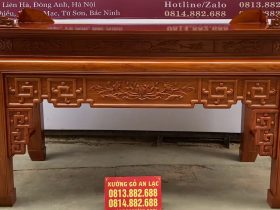 mẫu án gian thờ đục triện sen gỗ hương đá