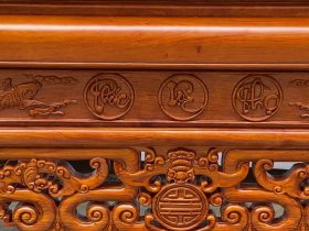 Báo giá 2 bộ án gian thờ Đông Anh - Hà Nội 26 mặt dạ tiền đục họa tiết lọng thủng