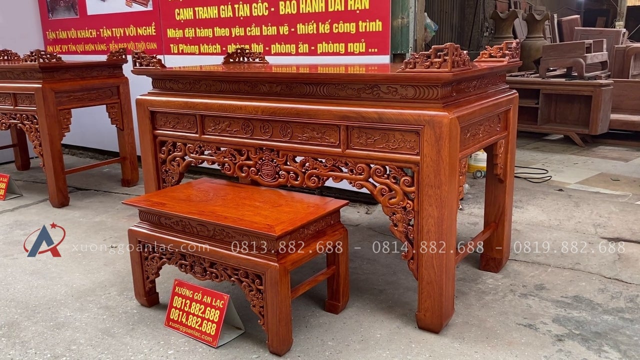 Báo giá 2 bộ án gian thờ Đông Anh - Hà Nội 3 mẫu án gian gỗ gụ