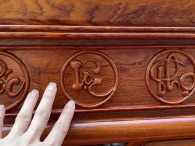 Báo giá 2 bộ án gian thờ Đông Anh - Hà Nội 20 cận cảnh chữ phúc lộc thọ trên dạ tiền