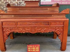 Án gian thờ Tam Cấp 2m17 gỗ gụ lào (Cổ Loa - Đông Anh) 11 mẫu án gian gỗ gụ
