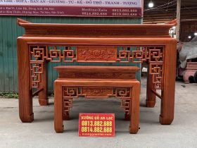 mẫu án gian thờ triện sen gỗ hương đá cao cấp