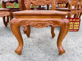 Bộ bàn ăn hoàng gia 8 ghế louis gỗ gõ (Anh Long, Đà Nẵng) 22 hệ chân yếm của ghế louis