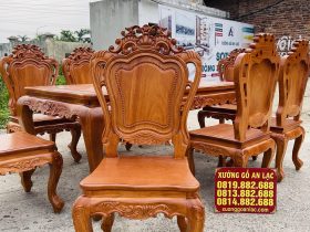Bộ bàn ăn hoàng gia 8 ghế louis gỗ gõ (Anh Long, Đà Nẵng) 23 Mẫu ghế louis hoàng gia tân cổ điển.