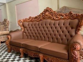 Bàn giao siêu phẩm hoàng gia bọc đệm 10 món gỗ gõ đỏ cho Anh Tuấn, Quảng Ninh 9 đaonr dài louis hoàng gia