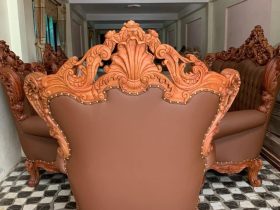 Bàn giao siêu phẩm hoàng gia bọc đệm 10 món gỗ gõ đỏ cho Anh Tuấn, Quảng Ninh 13 bàn ghế louis hoàng gia đục 2 mặt