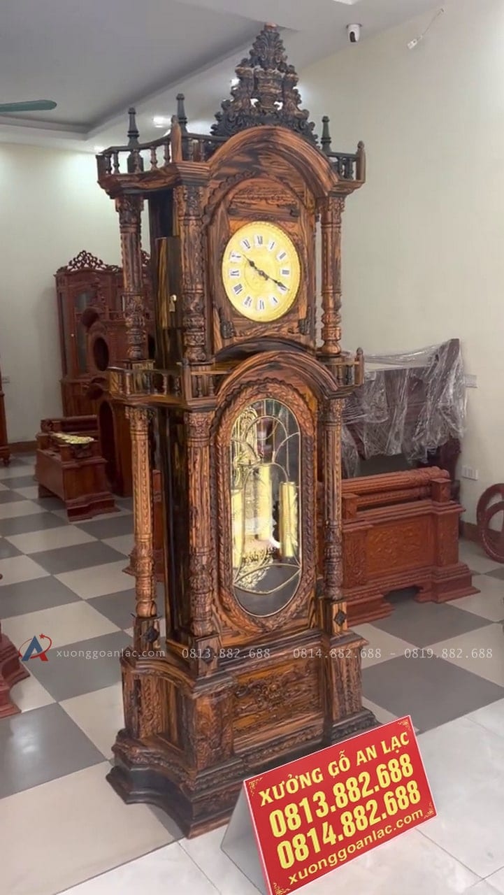 Mẫu đồng hồ tứ trụ chất liệu gỗ mun hoa lào siêu vip (Anh Quân- Bắc Ninh) 23 mẫu đồng hồ tứ trụ