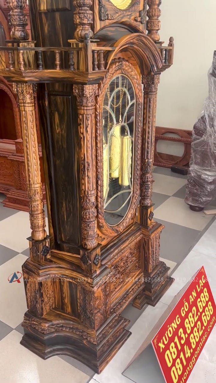 Mẫu đồng hồ tứ trụ chất liệu gỗ mun hoa lào siêu vip (Anh Quân- Bắc Ninh) 28 đồng hồ tứ trụ liền
