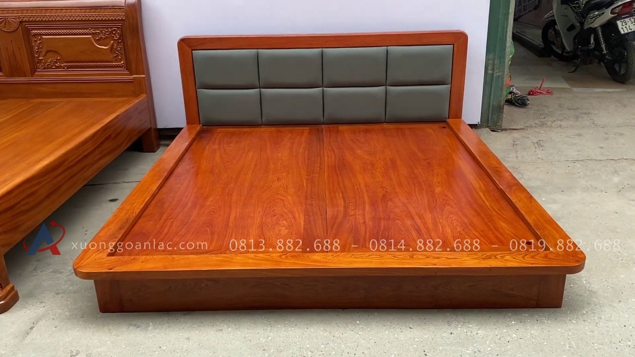 Mẫu giường trệt phong cách Nhật Bản gỗ hương đá 12 mẫu giường trệt phong cách nhật gỗ hương đá