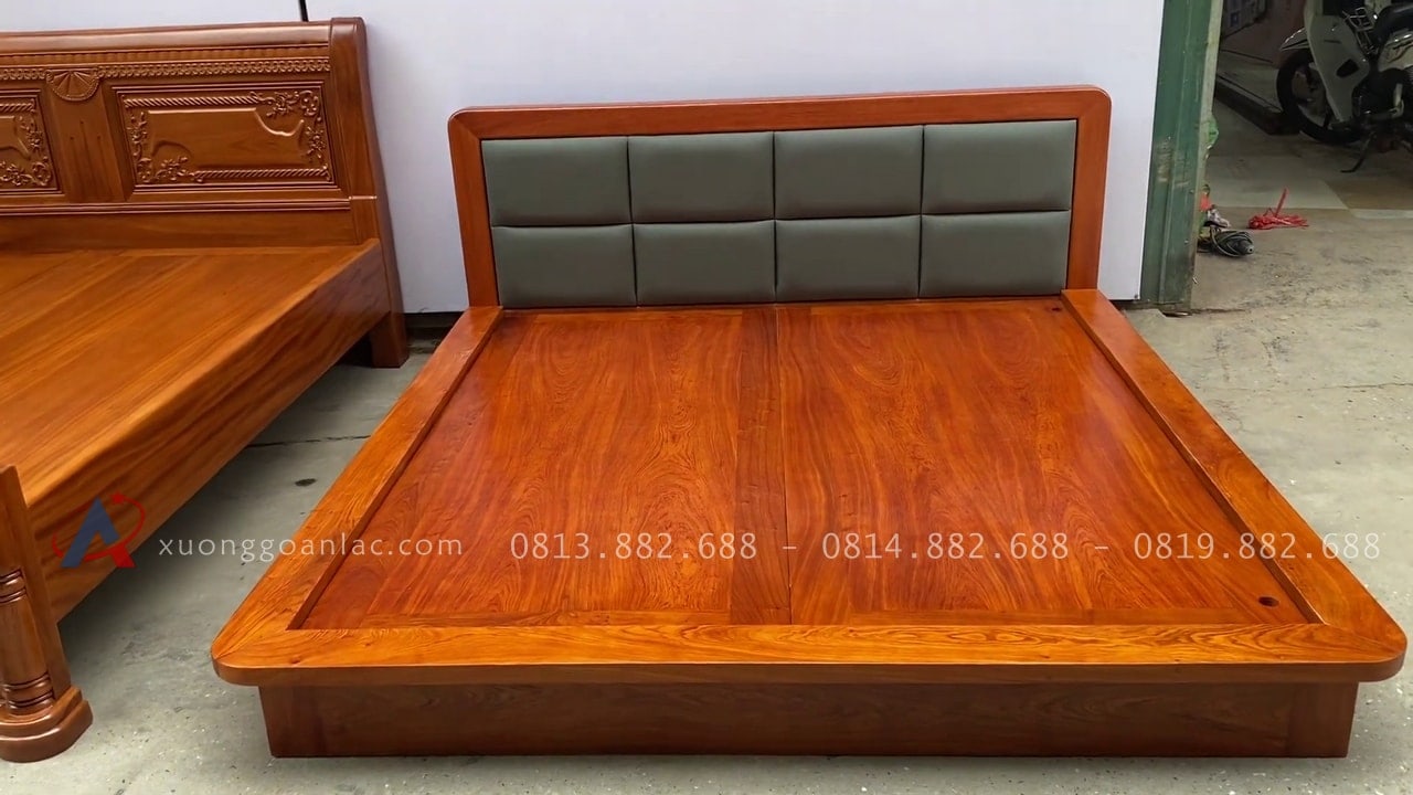 Mẫu giường trệt phong cách Nhật Bản gỗ hương đá 6 mẫu giường ngủ nhật