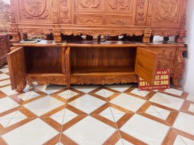 Mẫu kệ tivi hoàng gia mặt phẳng gỗ hương đá (Chú Bạch, Hà Giang) 12 kệ tivi 3 tủ rộng rãi