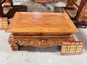 Mẫu sập thờ tứ linh nhị cấp gỗ hương đá giao Gia Lâm 31 bàn cơm mặt khung tranh