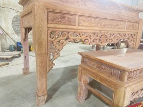 Mộc án gian Dơi Ngũ Phúc 1m97 gỗ hương đá cao cấp chân 12 (Chú Chiến, Bình Thuận) 23 chân án gian bản 12p chắc chắn