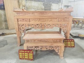Mộc án gian Dơi Ngũ Phúc 1m97 gỗ hương đá cao cấp chân 12 (Chú Chiến, Bình Thuận) 24 combo án gian thờ và bàn cơm